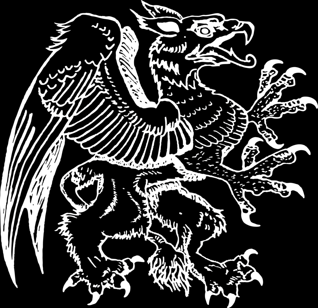 Greif weiß auf schwarz